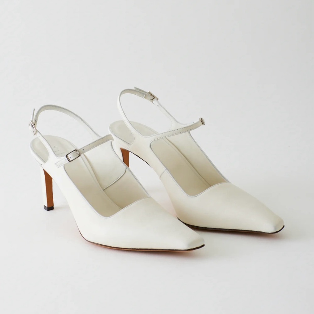 TIBI Calf Bob Slingback - White (Sz 40)